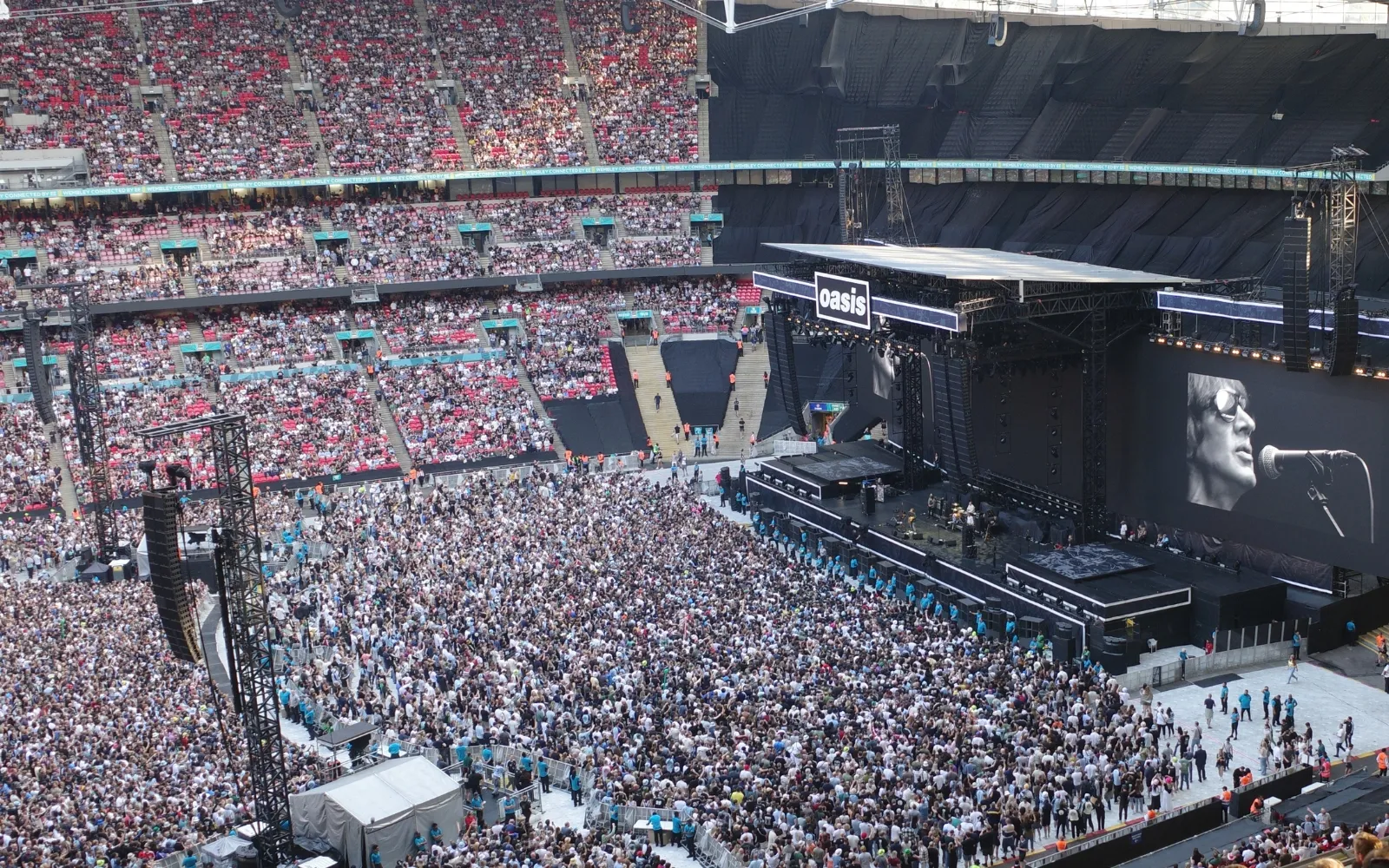 Harry Styles Wembley Stadium concert view from premium seats overlooking stage