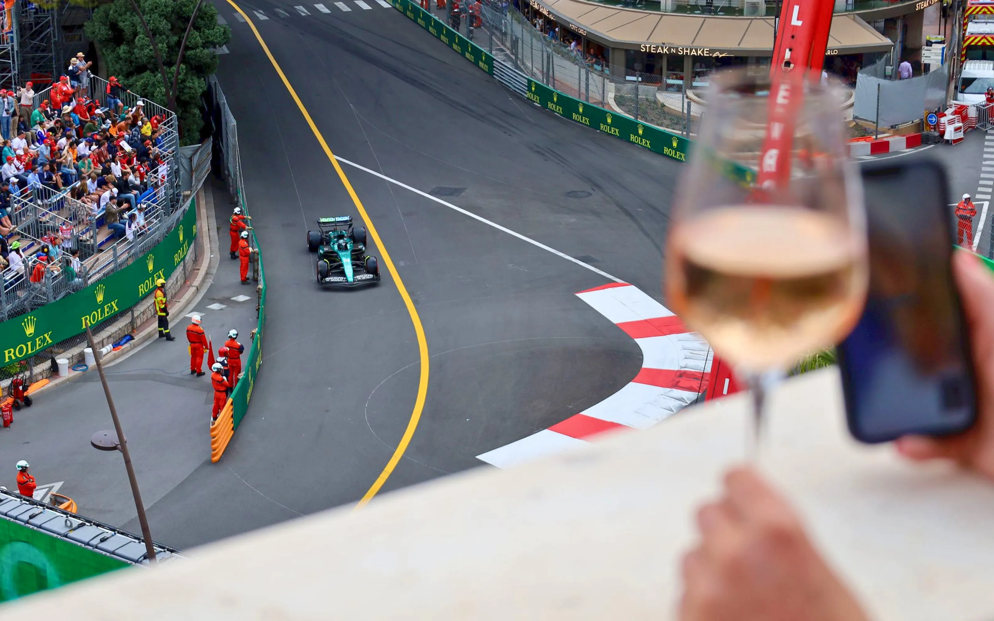 Formula 1 car racing through a corner at the Monaco Grand Prix