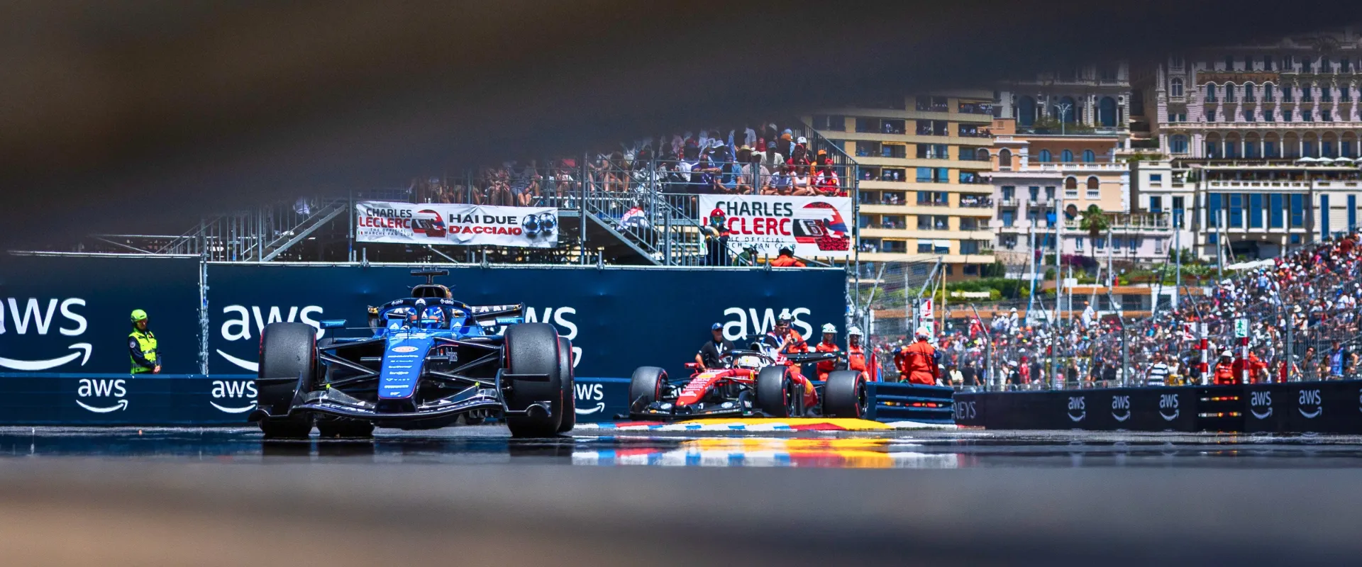 Monaco Grand Prix hospitality overlooking Formula 1 racing and Monaco Harbour