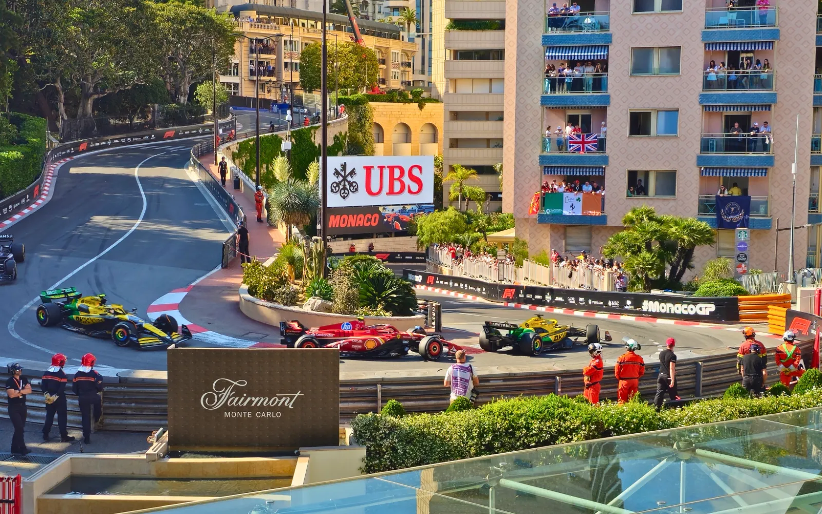 Panoramic view over the Fairmont Hairpin and the Monaco Grand Prix street circuit