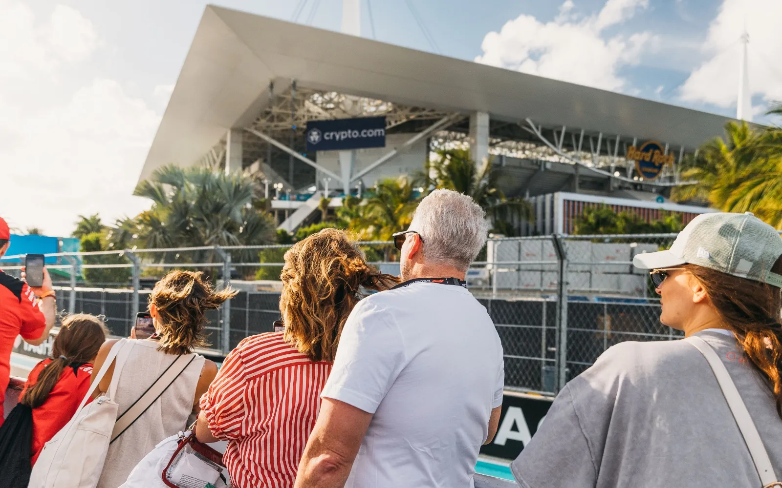 Guests on guided track tour vehicle during F1 Paddock Club Hospitality experience