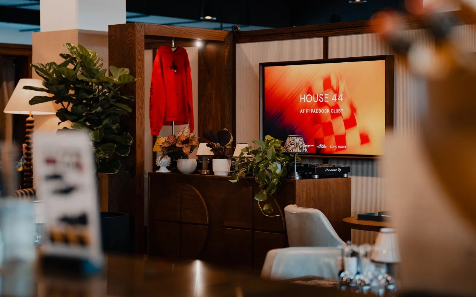 House 44 lounge area inside F1 Paddock Club hospitality experience