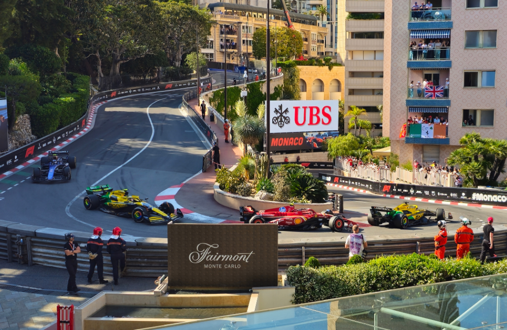 Cars navigating the Fairmont Hairpin right below the suite balcony