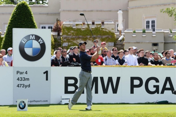 Mark Hooper taking a swing in the BMW PGA Championship