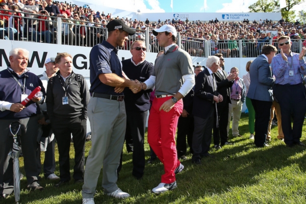 Mark Hooper taking a swing in the BMW PGA Championship