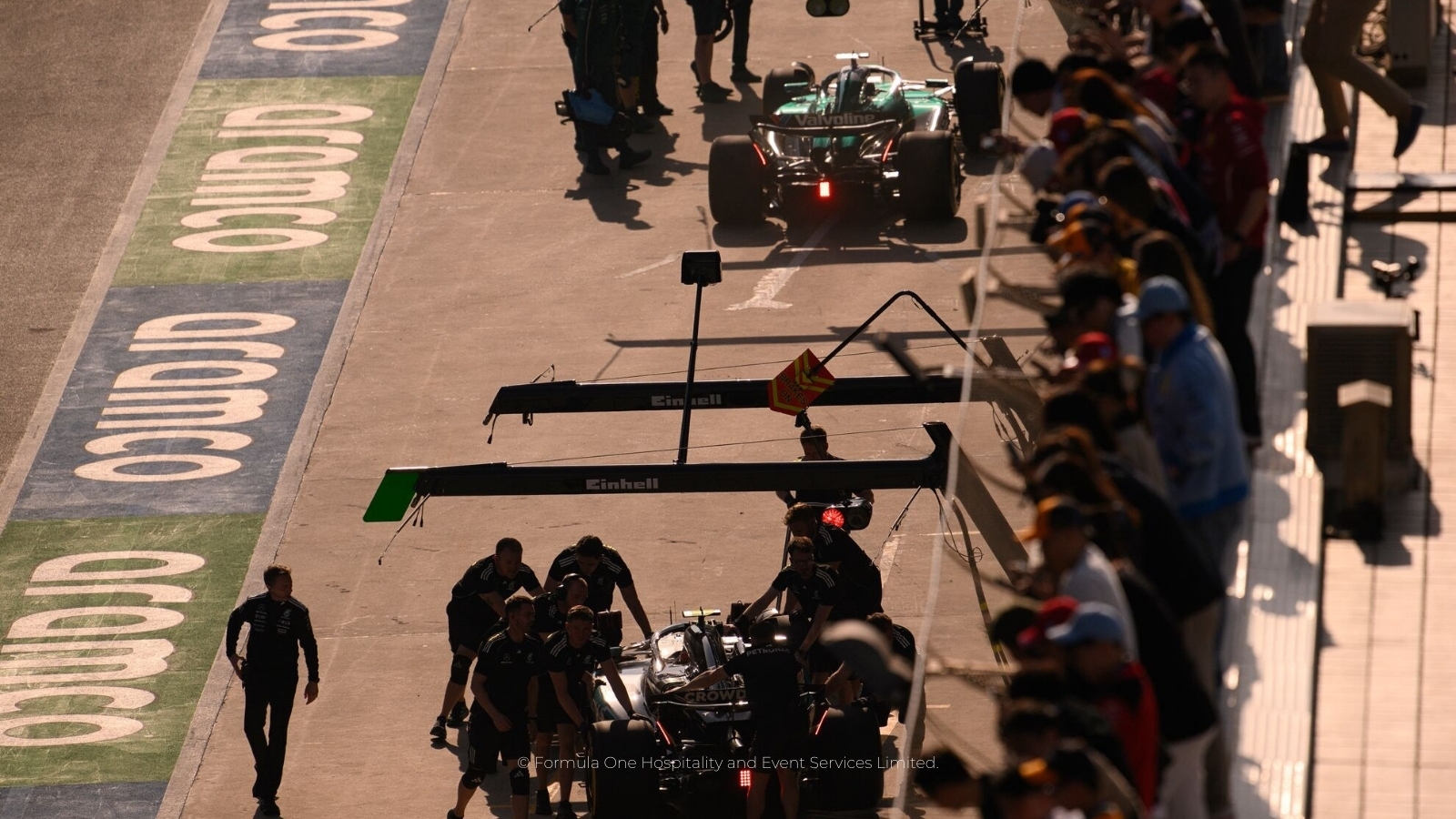 Pit lane view from Formula 1 Paddock Club hospitality suite