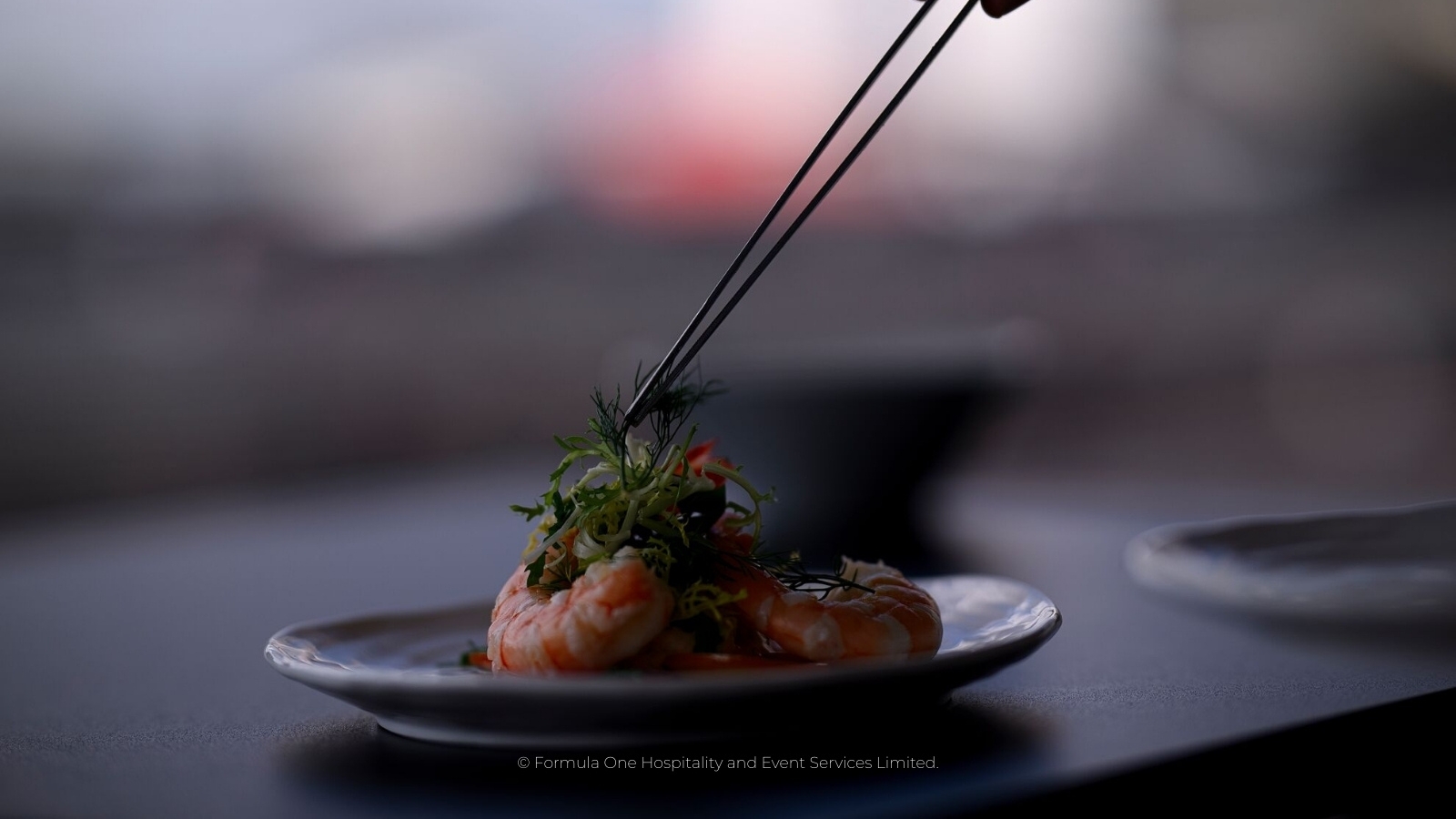 Fine dining inside Formula 1 Paddock Club hospitality