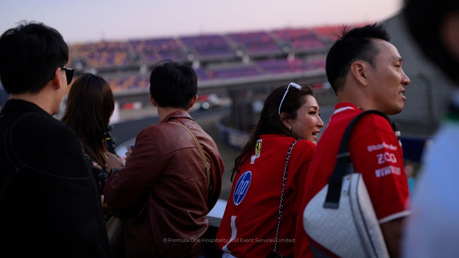 Guests enjoying Formula 1 Paddock Club experience
